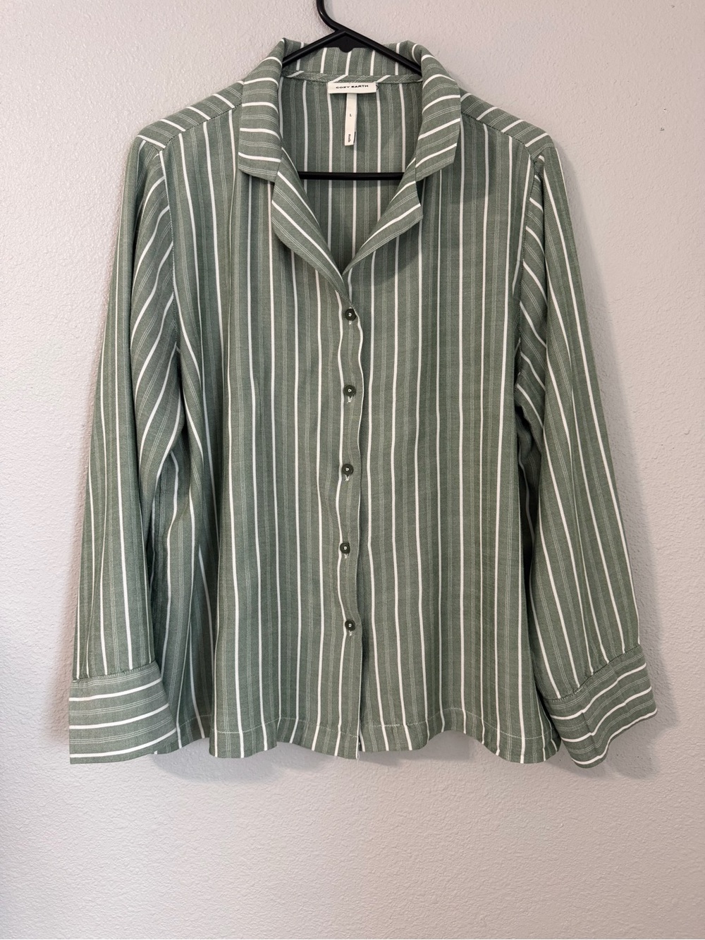 Cozy Earth Striped Lounge Shirt | Soft & Sustainable | Size L